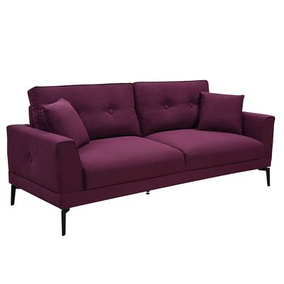 Clayton 3-Seater Fabric Sofa - Burgundy - With 2-Year Warranty