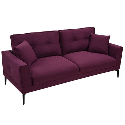 Clayton 3-Seater Fabric Sofa - Burgundy - With 2-Year Warranty