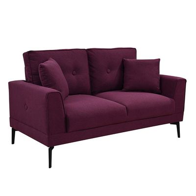 Clayton 2-Seater Fabric Sofa - Burgundy - With 2-Year Warranty