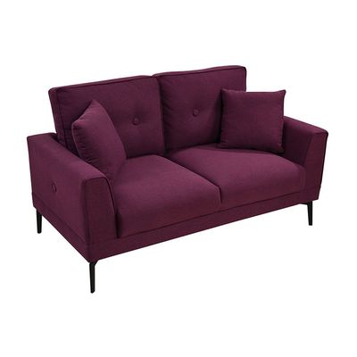 Clayton 2-Seater Fabric Sofa - Burgundy - With 2-Year Warranty