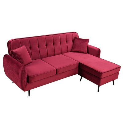 Axel 3-Seater Fabric Corner Sofa – Red – With 2-Year Warranty