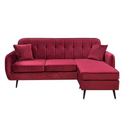 Axel 3-Seater Fabric Corner Sofa – Red – With 2-Year Warranty