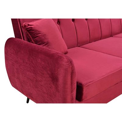 Axel 3-Seater Fabric Corner Sofa – Red – With 2-Year Warranty