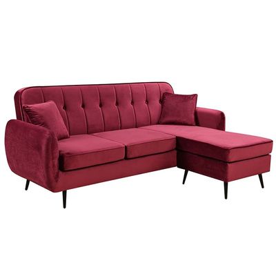 Axel 3-Seater Fabric Corner Sofa – Red – With 2-Year Warranty