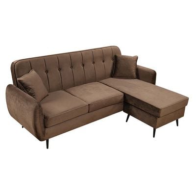Axel 3-Seater Fabric Corner Sofa – Brown – With 2-Year Warranty 