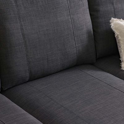 Crescent 3-Seater Fabric Corner Sofa with Storage Ottoman - Grey - With 2-Year Warranty