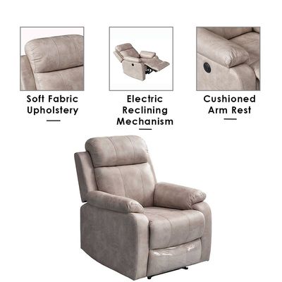 Cedar 1-Seater Power Motion Recliner - Beige - With 2-Year Warranty