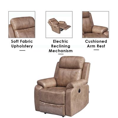 Cedar 1-Seater Power Motion Recliner - Brown - With 2-Year Warranty