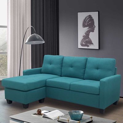 Cuddler 3-Seater Reversible Fabric Corner Sofa - Green - With 2-Year Warranty