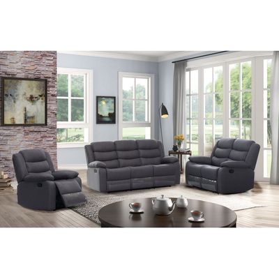 Homer 3+2+1 Seater Fabric Recliner - Dark Grey