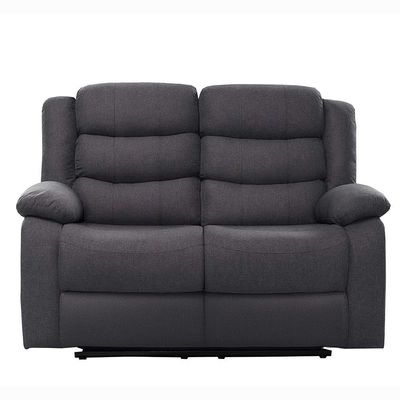 Homer 2-Seater Fabric Recliner - Dark Grey - With 2-Year Warranty