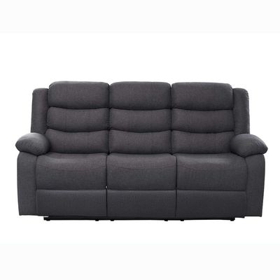 Homer 3-Seater Fabric Recliner - Dark Grey - With 2-Year Warranty