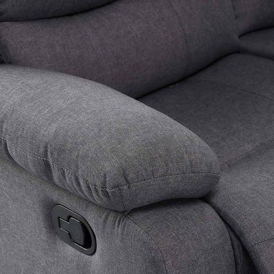 Homer 3-Seater Fabric Recliner - Dark Grey - With 2-Year Warranty