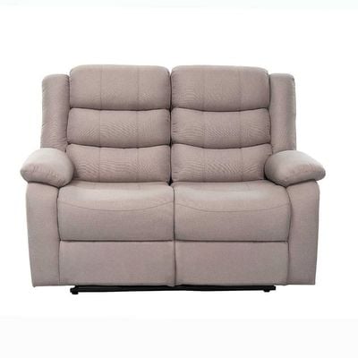 Homer 2-Seater Fabric Recliner - Light Brown- With 2-Year Warranty