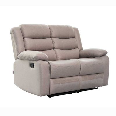 Homer 2-Seater Fabric Recliner - Light Brown- With 2-Year Warranty