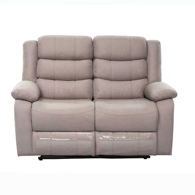 Homer 2-Seater Fabric Recliner - Light Brown- With 2-Year Warranty