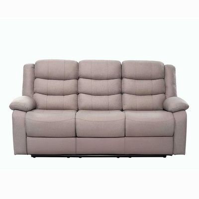 Homer 3-Seater Fabric Recliner - Light Brown - With 2-Year Warranty