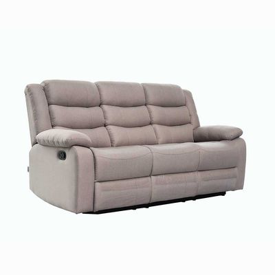 Homer 3-Seater Fabric Recliner - Light Brown - With 2-Year Warranty