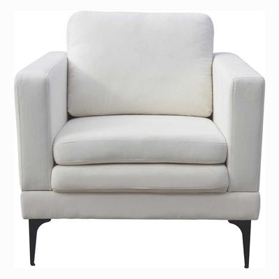 Turner 1-Seater Fabric Sofa - White - With 2-Year Warranty