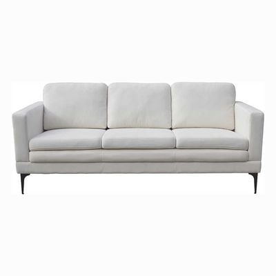 Turner 3-Seater Fabric Sofa - White - With 2-Year Warranty