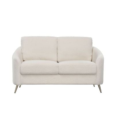 بريز - أريكة قماشية بمقعدين - أبيض - مع ضمان لمدة عامين