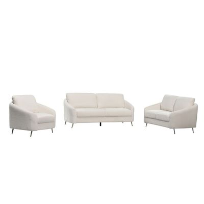 Breeze 3+2+1 Seater Fabric Sofa - White