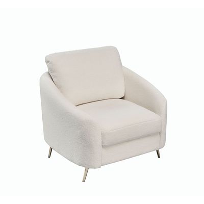 Breeze 1-Seater Fabric Sofa - White - With 2-Year Warranty