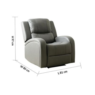 Crimson 1-Seater Fabric Recliner Sofa - Grey - With 2-Year Warranty