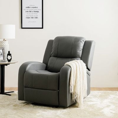 Crimson 1-Seater Fabric Recliner Sofa - Grey - With 2-Year Warranty