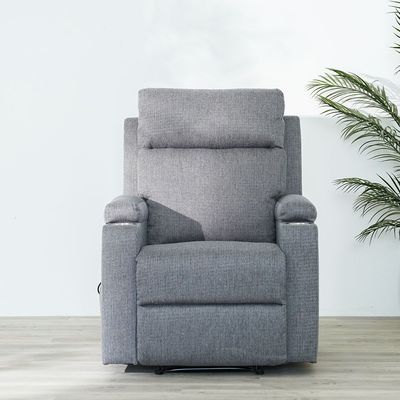 Taylor1-Seater Fabric Power Recliner with Massage Options & Cup Holder - Grey - With 2-Year Warranty