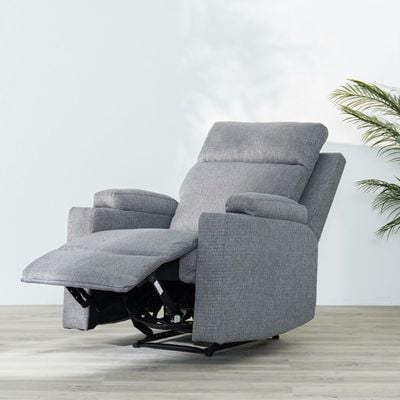 Taylor1-Seater Fabric Power Recliner with Massage Options & Cup Holder - Grey - With 2-Year Warranty