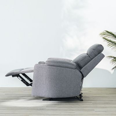 Taylor1-Seater Fabric Power Recliner with Massage Options & Cup Holder - Grey - With 2-Year Warranty