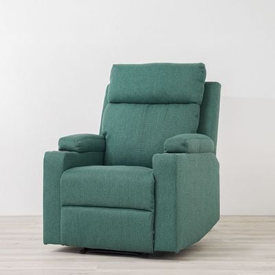 Taylor1-Seater Fabric Power Recliner with Massage Options & Cup Holder - Green - With 2-Year Warranty 