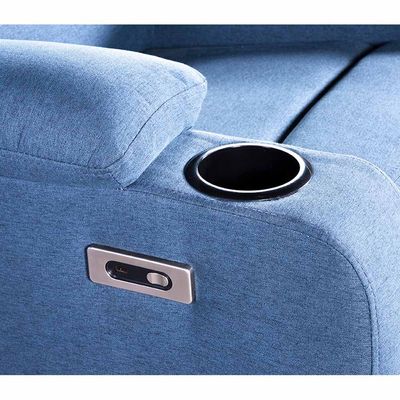 كرسي استرخاء فانتوم القماشي بمقعد واحد مزود بمنفذ USB - أزرق داكن - مع ضمان لمدة عامين