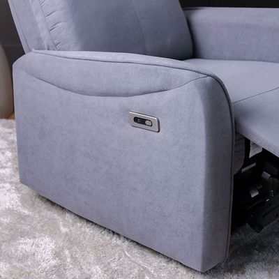 Bronx 1-Seater Fabric Recliner with USB - Grey - With 2-Year Warranty