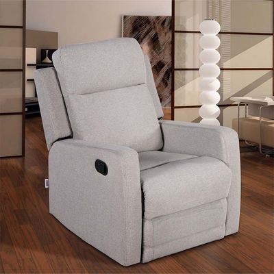 Solana 1-Seater Fabric Recliner with Swivel - Grey - With 2-Year Warranty