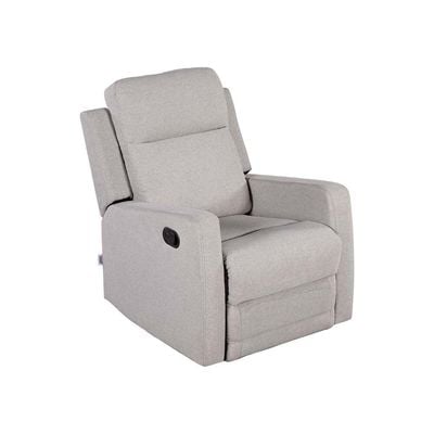 Solana 1-Seater Fabric Recliner with Swivel - Grey - With 2-Year Warranty