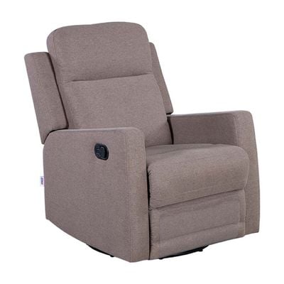Solana 1-Seater Fabric Recliner with Swivel - Brown - With 2-Year Warranty