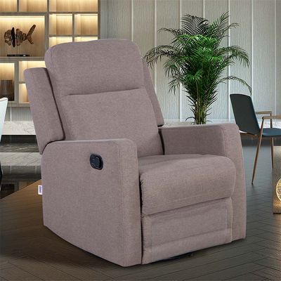 Solana 1-Seater Fabric Recliner with Swivel - Brown - With 2-Year Warranty