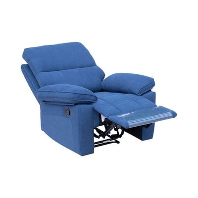 Mendoza 1-Seater Fabric Recliner - Blue - With 2-Year Warranty
