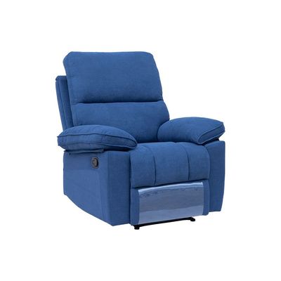 Mendoza 1-Seater Fabric Recliner - Blue - With 2-Year Warranty