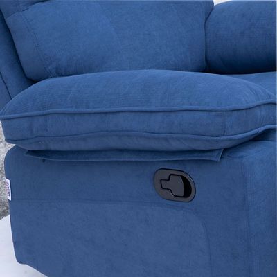 Mendoza 1-Seater Fabric Recliner - Blue - With 2-Year Warranty