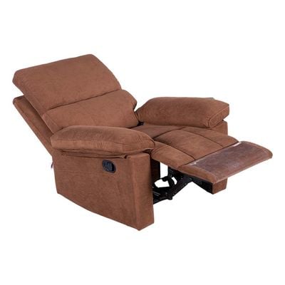 Mendoza 1-Seater Fabric Recliner - Brown - With 2-Year Warranty