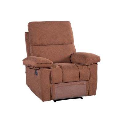 Mendoza 1-Seater Fabric Recliner - Brown - With 2-Year Warranty