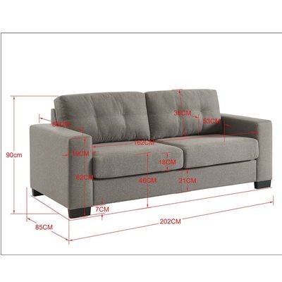 Byron 5-Seater Fabric Sofa Set - Taupe - With 2-Year Warranty