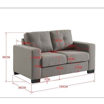 Byron 5-Seater Fabric Sofa Set - Taupe - With 2-Year Warranty