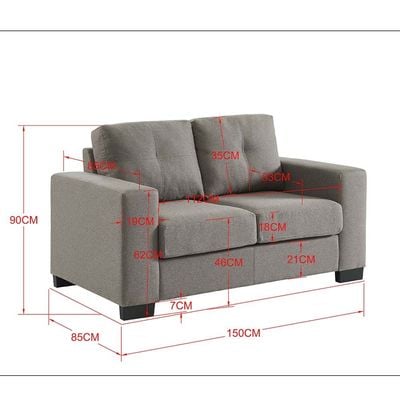 Byron 2-Seater Fabric Sofa - Taupe - With 2-Year Warranty