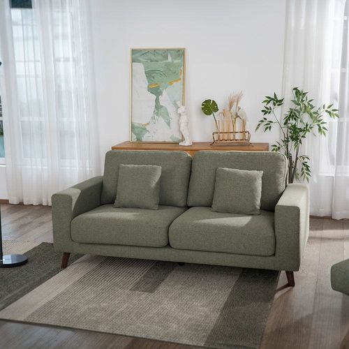 Caspian 3-Seater Fabric Sofa - Light Green - With 2-Year Warranty
