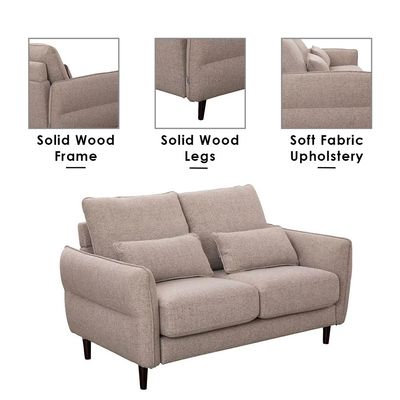 Armstrong 2-Seater Fabric Sofa – Grey – With 2-Year Warranty