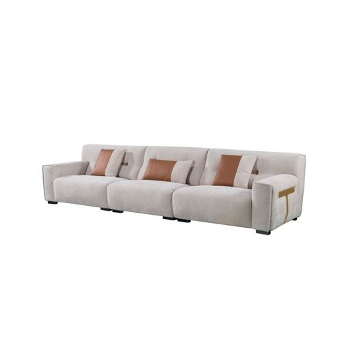 Anvil 4-Seater Fabric Sofa Set - Light Grey - With 5-Year Warranty